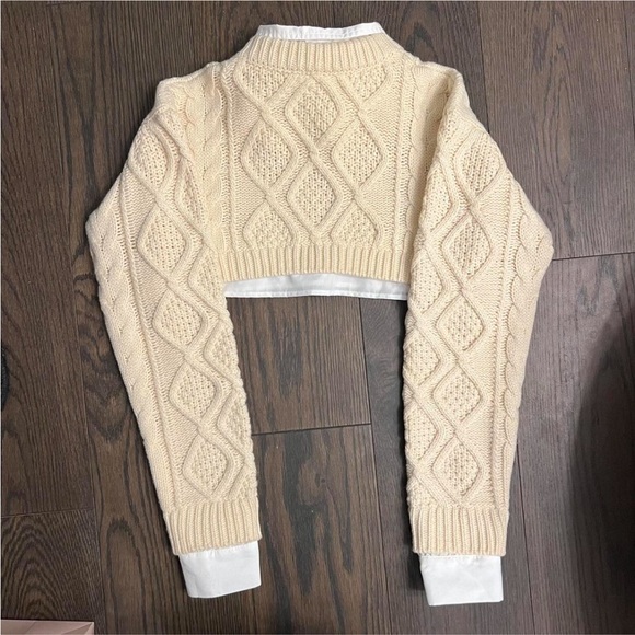 Lioness Cream Cable Knit Cropped Sweater - Picture 4 of 4